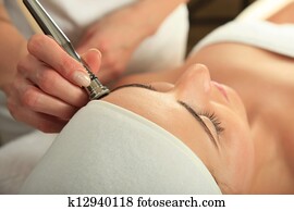 Young woman receiving massage  - microdermabrasion