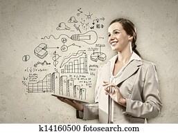 Young woman with ipad in hands Young woman with ipad in hands