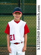 Youth baseball player portrait
