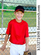 Youth baseball player portrait