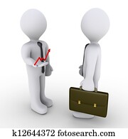 zakenman, is, weergeven, succesvolle, grafiek, om te, een ander