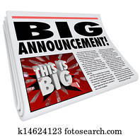 zeitung schlagzeile, groß, ankündigung, riesig, nachrichten