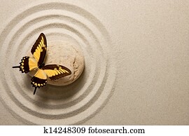 Zen stone with butterfly Zen stone with butterfly