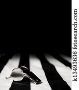 árbitro, e, apito, fundo