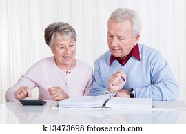 ältere paare, berechnend, budget