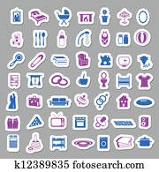 ģimene, un, attiecīgā vietā, stickers