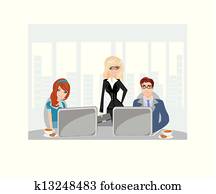 ένα, συνάντηση, μέσα, ένα, συνέδριο, room.