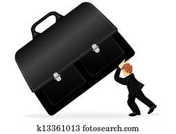 איש של עסק, עם, a, מזוודה