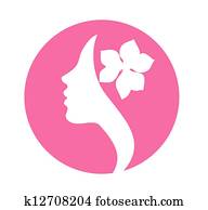 אישה צעירה, צפה, דיוקן, צללית