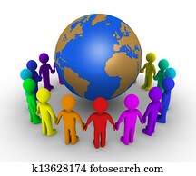 אנשים, יצור, a, הסתובב, מסביב, הארק