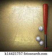 בייסבול, ו, זהוב, קיר, רקע