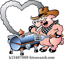 דוגמה, של, an, חזיר, לעשות, מנגל