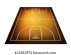 דוגמה, של, כדור סל, court.