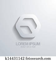 הכסגון, וקטור, עצב, icon., עסק, תקציר, 3d, לוגו, template.