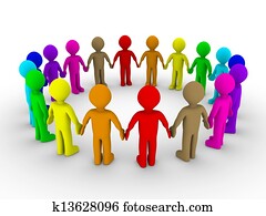 הרבה, אנשים, יצור, a, הסתובב