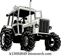 וקטור, חקלאי, טרקטור, צללית