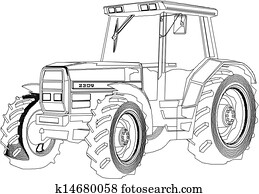 וקטור, ציור, טרקטור