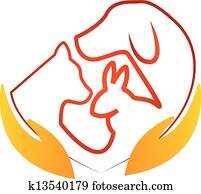 ידיים, הגן על, חתול, כלב, ו, שפן