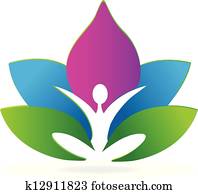 יוגה, לוטוס, מדיטציה, לוגו