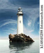 יום, הבט, של, a, ישן, מגדלור