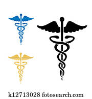 כאדאכיאס, סמל רפואי, וקטור, illustration.