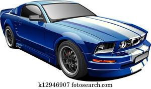 כחול, שריר, מכונית