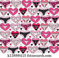 לבבות, עם, lingerie., ולנטיין, *d*