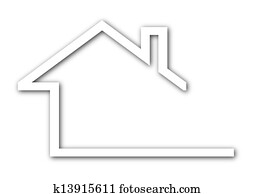 לוגו, -, a, דיר, עם, a, גג של גמלון