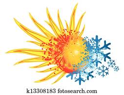 לוגו, חם, ו, קור