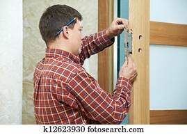 נגר, ב, מנעול של דלת, התקנה