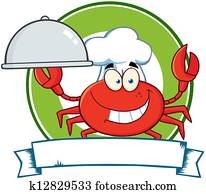 סרטן, טבח, ציור היתולי, קמיע, לוגו