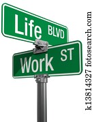 עבודה, או, חיים, החלטה, סימנים של רחוב