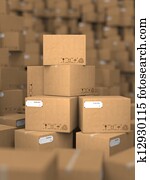 ערימות, של, קרטון, boxes.