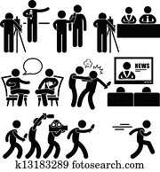 עתונאי של חדשות, עגון, אישה, newsroom