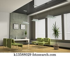 פנים, משרד, ל, משא-ומתן, 3d, השבה