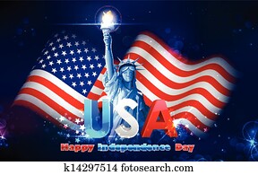 פסל של דרור, עם, דגל אמריקאי