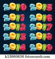 צבעוני, 3d, ראשי שנה, דגלים