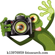 צפרדע, עם, a, מצלמה