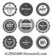 קבע, של, ראטרו, בציר, תגים, ו, מדבקות