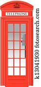 קופסה של טלפון אדומה, -, לונדון, -, איקון