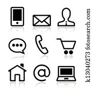 קשר, רשת, וקטור, איקונים, קבע