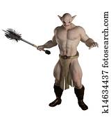 שדון, לוחם, עם, שרביט