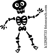 שחור, שלד, צללית, הפרד, בלבן