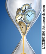 שעון חול, שעון של זמן, עם, חול