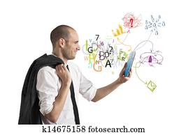 商人, 以及, 網際網路, 概念