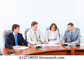 四, businesspeople, 在, 會議