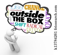 外面, 箱子, 認為, 人, 創造性, 革新