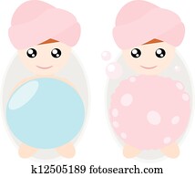 婦女, 在, the, 洗澡