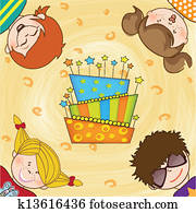 子供, 祝う, 誕生日パーティー