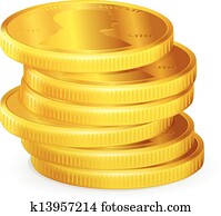 山, の, 金貨, ベクトル